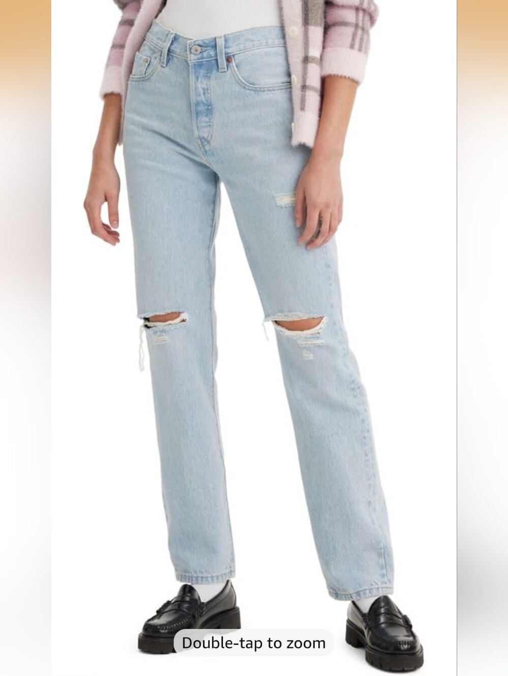 Levi's 501 Women's Jeans Light Wash Destructed